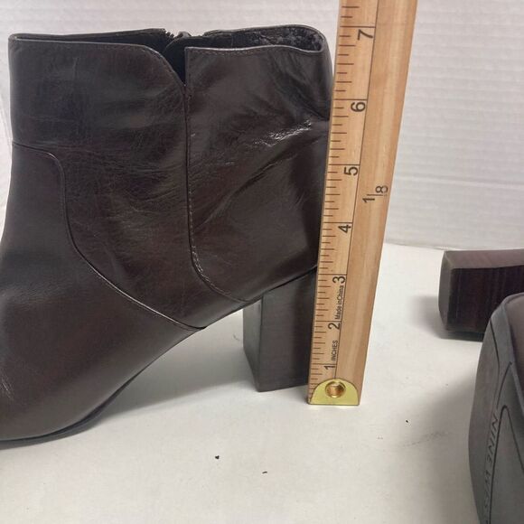 Leather Upper‎ NINE WEST Women’s Brown Ankle Boots Size8M - Picture 4 of 12